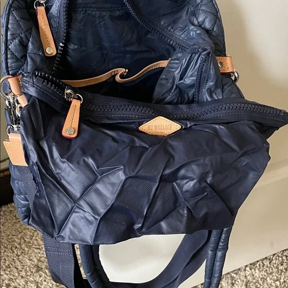 MZ Wallace Dark Blue Quilted Dawn Metro Quatro Tote - Picture 6 of 7